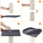FURNMICS 27.9-Inch Cat Scratcher with 15.7 x 11.8 Inches Plush Perch