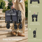 FURNMICS Portable Wagon Collapsible with Wheels