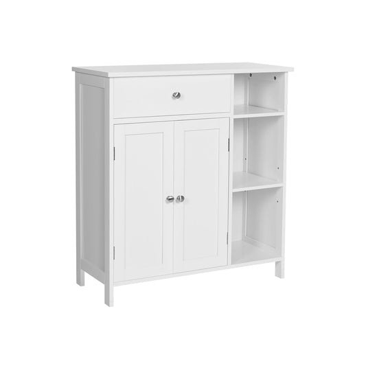 VASAGLE Freestanding Bathroom Floor Cabinet, Drawer, 3 Open Adjustable Shelves
