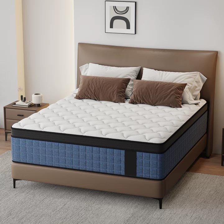 Layered memory foam in Blue & White mattress
