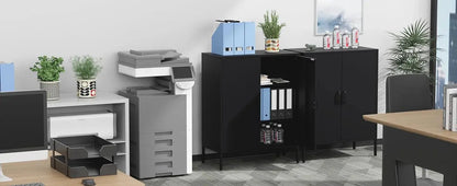 Metal Storage Cabinet with Doors and Shelves