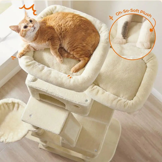 FURNMICS 81.1" Large Multi-Level Cat Tree with 13 Scratching Posts