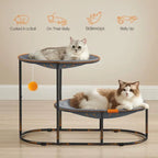 FURNMICS-2-Tier Elevated Cat Bed for Multi-Cat Households