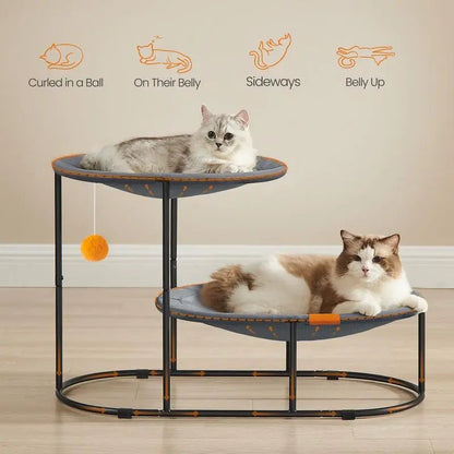 FURNMICS-2-Tier Elevated Cat Bed for Multi-Cat Households