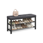 FURNMICS 3-Tier Shoe Rack Bench with Comfort Padded Seat Cushion