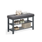 SONGMICS 3-Tier Shoe Rack Bench with Comfort Padded Seat Cushion