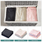 140L Handwoven Laundry Basket with Wheels