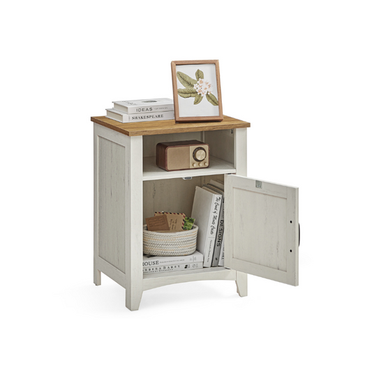FURNMICS Farmhouse Nightstand with Barn Door