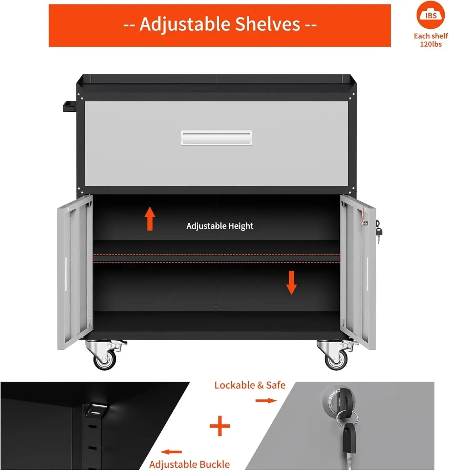 Metal storage cabinet