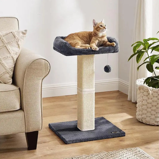 FURNMICS 27.9-Inch Cat Scratcher with 15.7 x 11.8 Inches Plush Perch