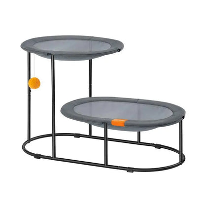 FURNMICS-2-Tier Elevated Cat Bed for Multi-Cat Households