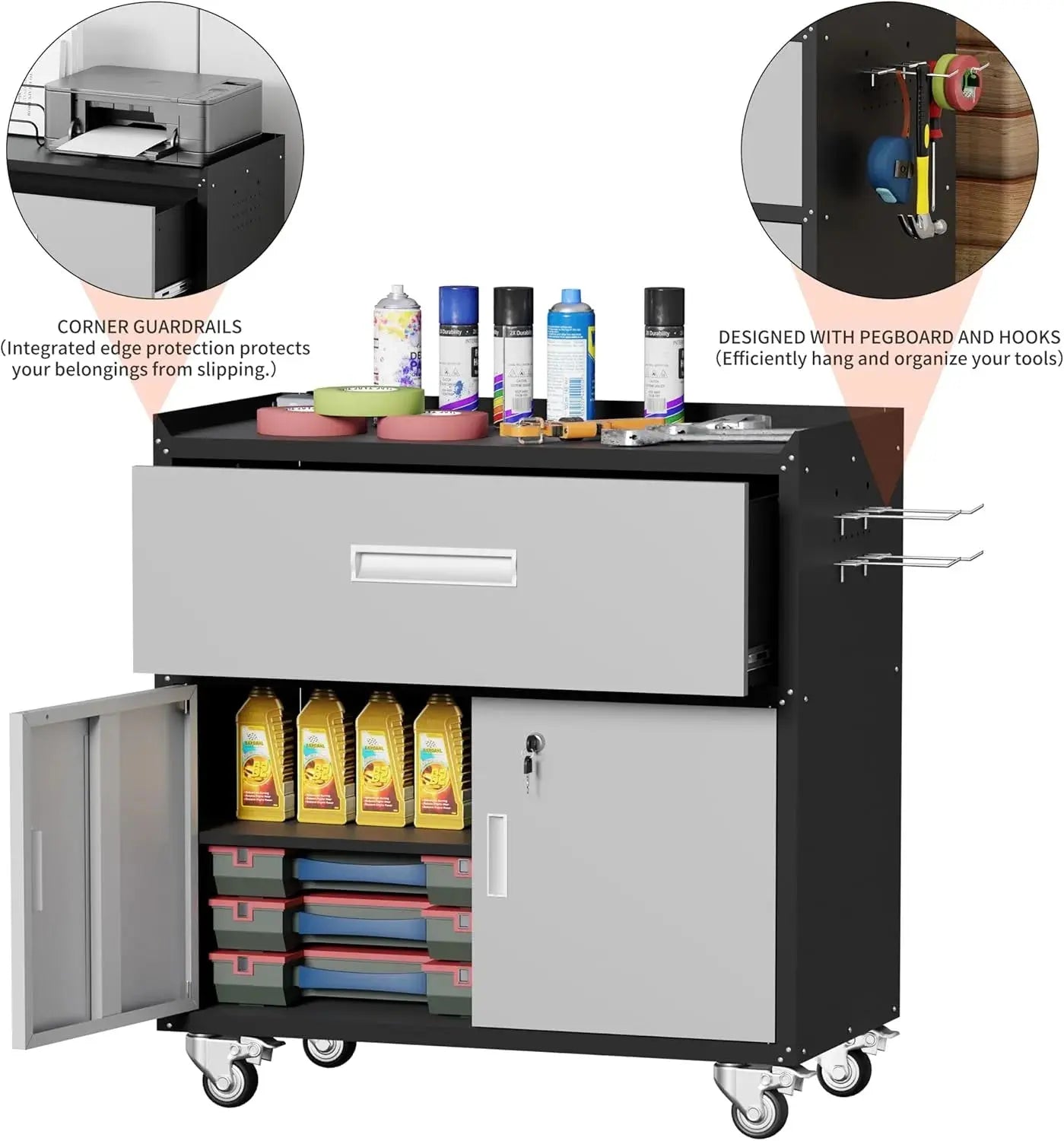 Metal storage cabinet
