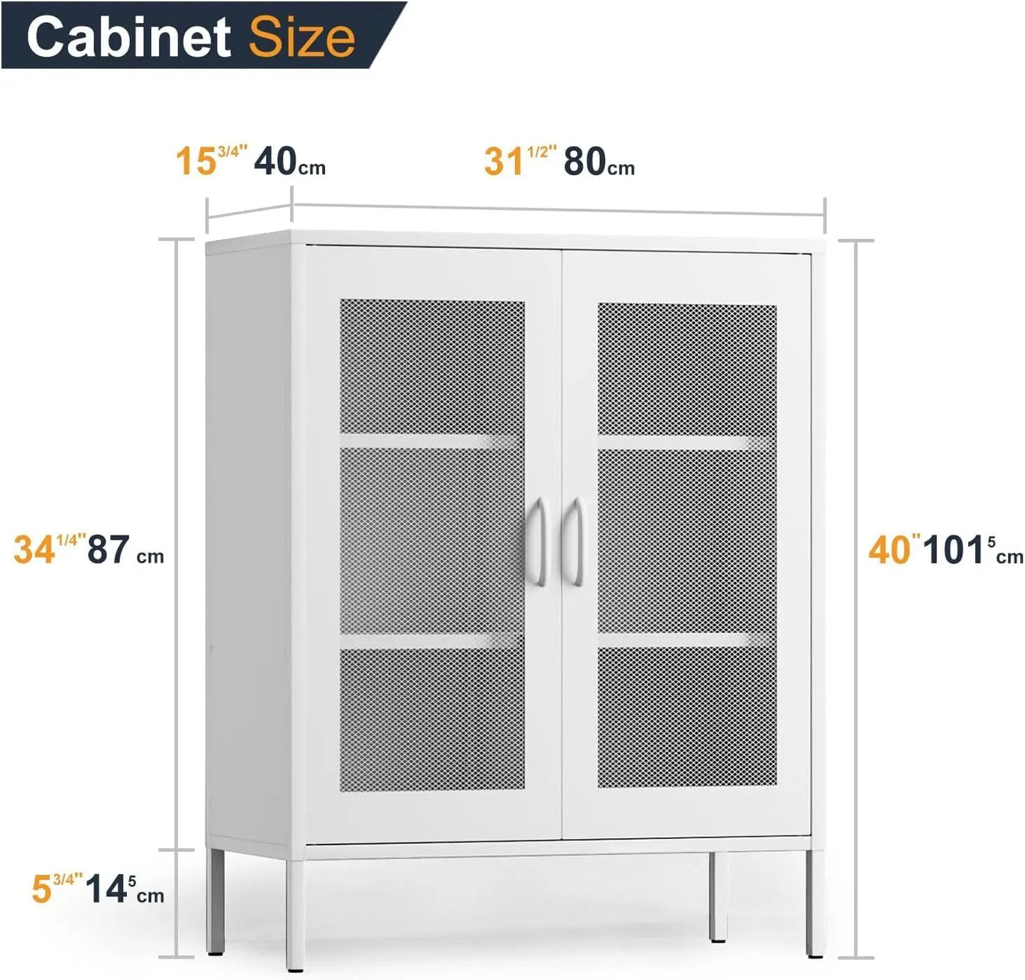 White Metal Storage Cabinet