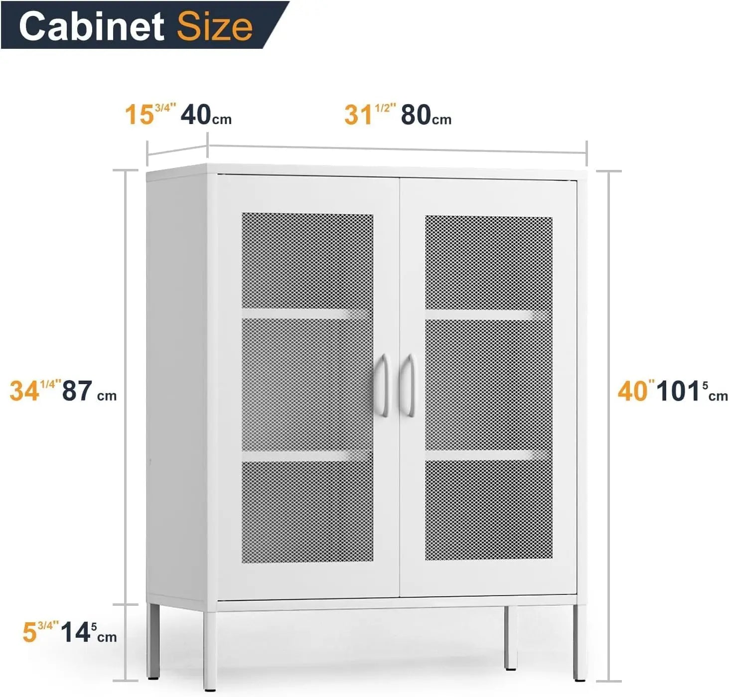 White Metal Storage Cabinet