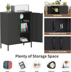 Metal Storage Cabinet with Doors and Shelves