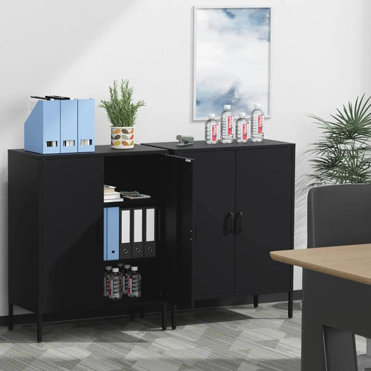 Metal Storage Cabinet with Doors and Shelves