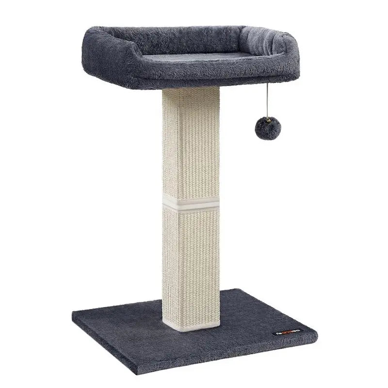FURNMICS 27.9-Inch Cat Scratcher with 15.7 x 11.8 Inches Plush Perch