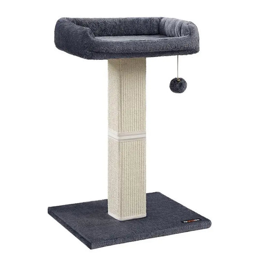 FURNMICS 27.9-Inch Cat Scratcher with 15.7 x 11.8 Inches Plush Perch
