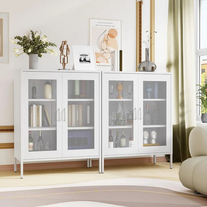 White Metal Storage Cabinet