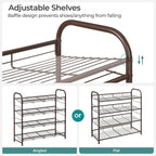 FURNMICS 4-Tier Stackable Shoe Rack – Adjustable Steel Organizer