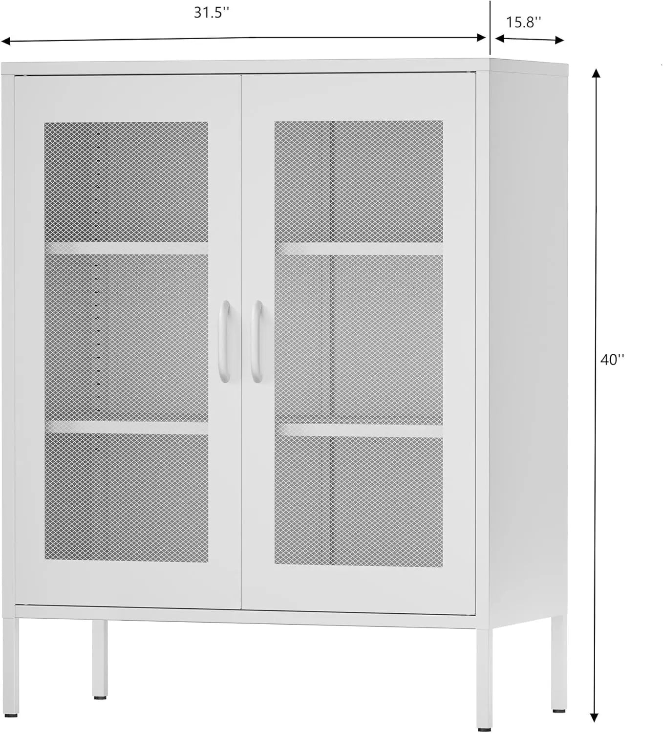 White Metal Storage Cabinet
