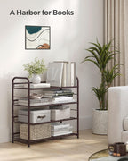 FURNMICS 4-Tier Stackable Shoe Rack – Adjustable Steel Organizer