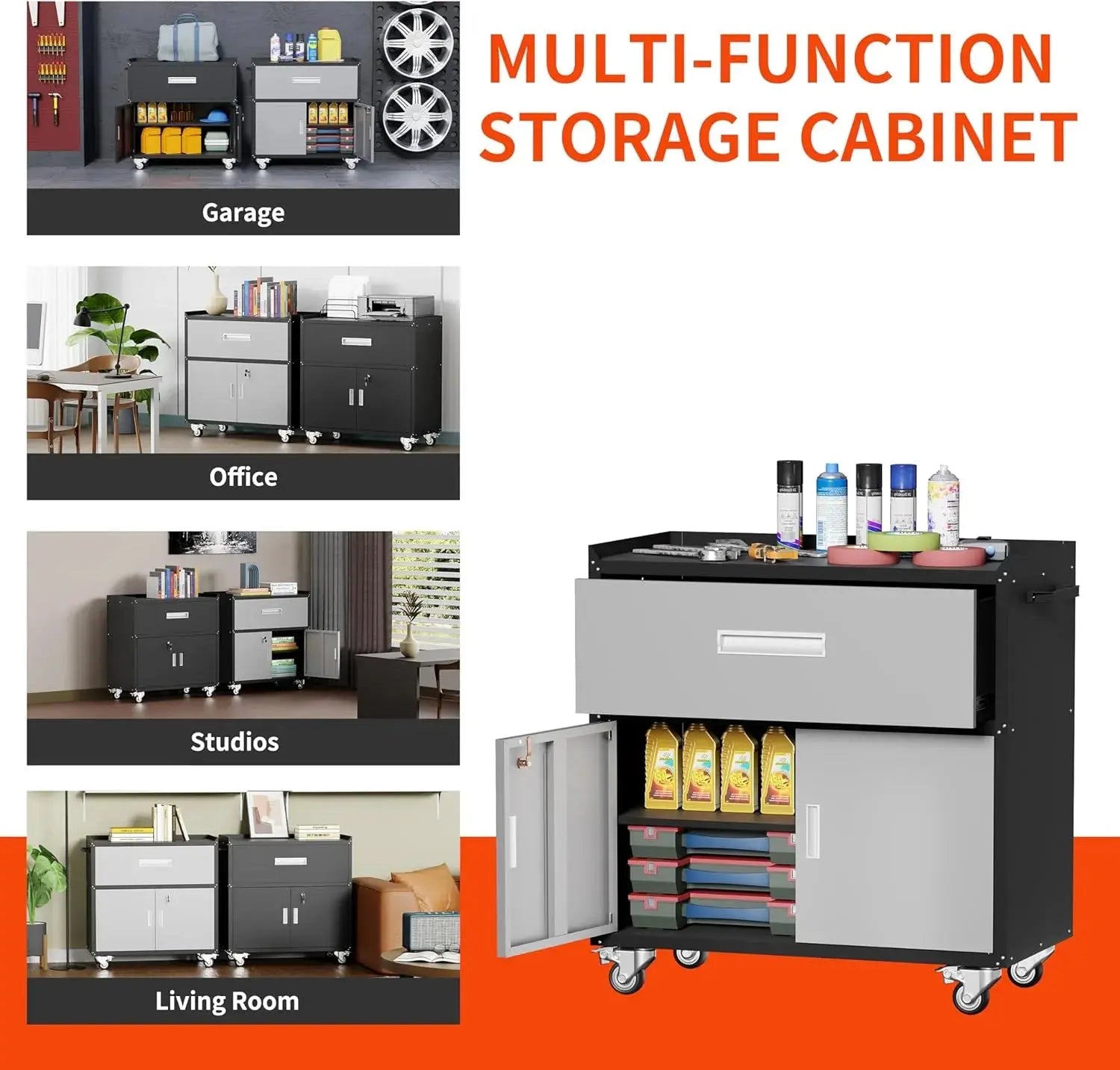 Metal storage cabinet