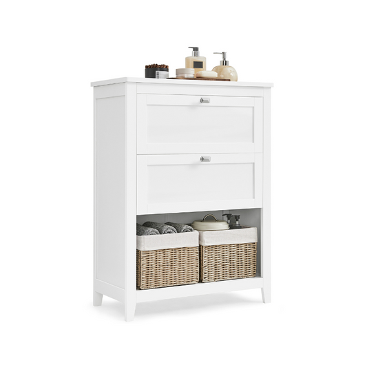 VASAGLE Cloud White Bathroom Storage Cabinet with 2 Drawers and Baskets