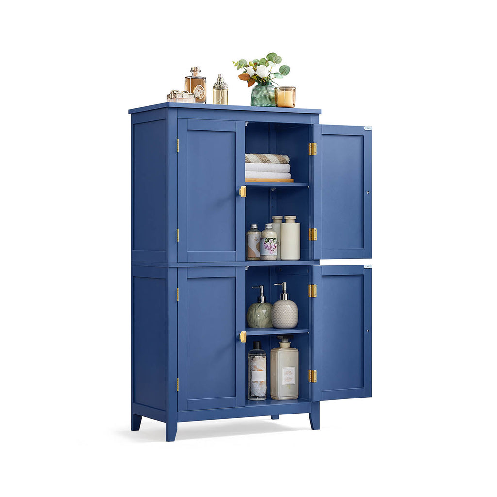 FURNMICS Bathroom Floor Storage Cabinet with 4 Doors