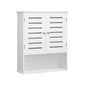 VASAGLE Wall-Mounted Bathroom Cabinet with Adjustable Shelf & Slat Doors