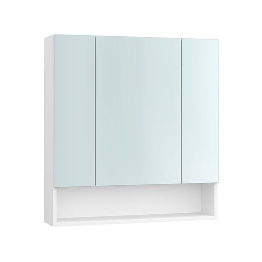 VASAGLE White Bathroom Mirror Cabinet with Storage, Adjustable Shelves, Wall Mounted