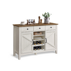 Farmhouse Buffet Cabinet with Detachable Wine Rack, Drawers, Adjustable Shelves