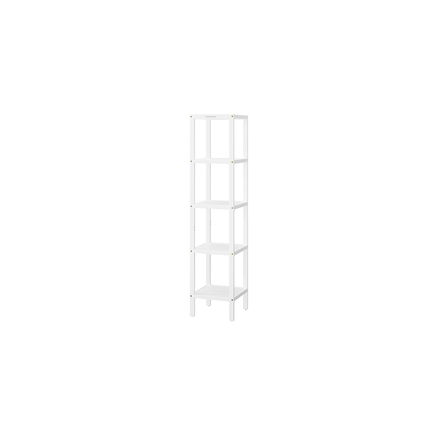 FURNMICS 5-Tier Bamboo Storage Shelf for Narrow Spaces and Versatile Use