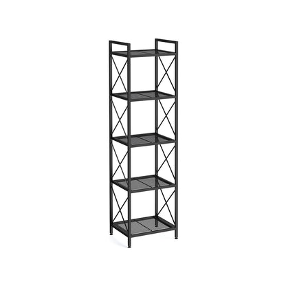 SONGMICS Industrial Metal Storage Shelf with X-Frame Design, Versatile Shelving Unit