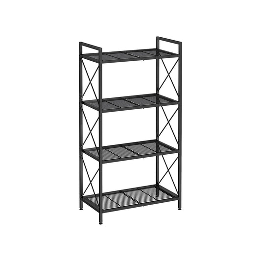 SONGMICS Industrial Metal Storage Shelf with X-Frame Design, Versatile Shelving Unit