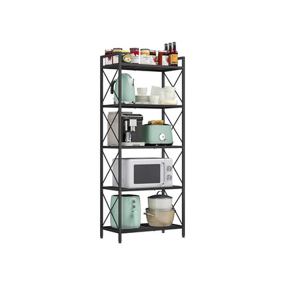 SONGMICS Industrial Metal Storage Shelf with X-Frame Design, Versatile Shelving Unit
