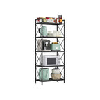 FURNMICS Industrial Metal Storage Shelf Unit with X-Frame and Dense Mesh