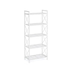 FURNMICS Industrial Metal Storage Shelf Unit with X-Frame and Dense Mesh