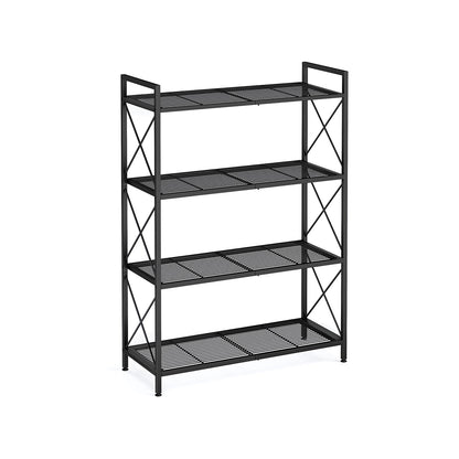 SONGMICS Industrial Metal Storage Shelf with X-Frame Design, Versatile Shelving Unit