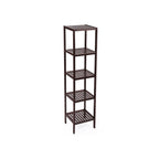 FURNMICS 5-Tier Bamboo Storage Shelf for Narrow Spaces and Versatile Use