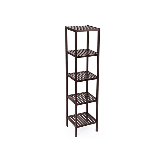 SONGMICS 5-Tier Bamboo Storage Shelf for Narrow Spaces and Versatile Use