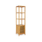 SONGMICS Natural Bamboo 4-Tier Bathroom Floor Storage Cabinet Shelving Tower