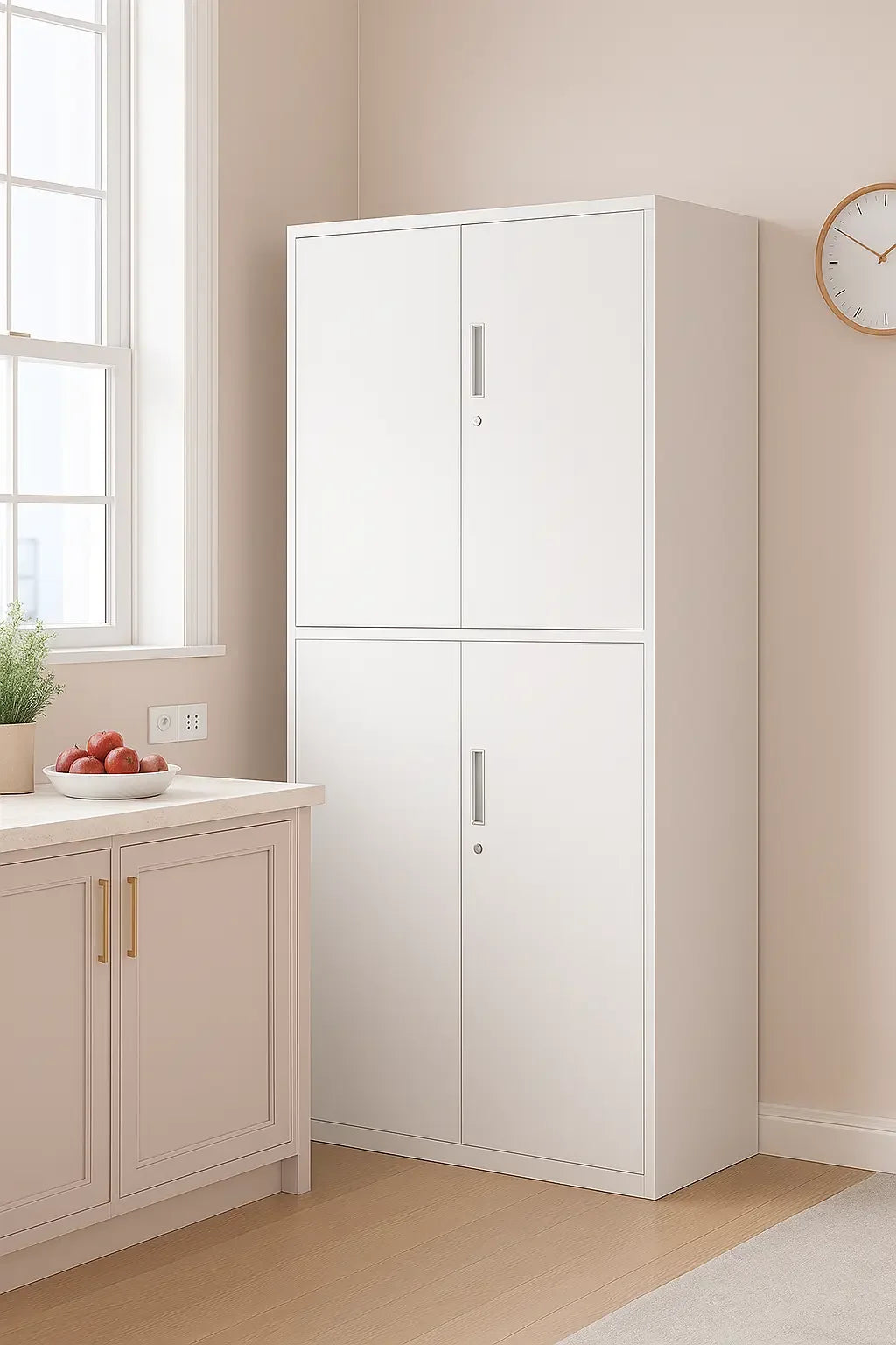 Two-compartment filing cabinet