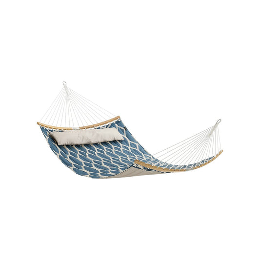 Premium Quilted Hammock, Curved Bamboo Spreader, Plush Pillow, 495lb Capacity