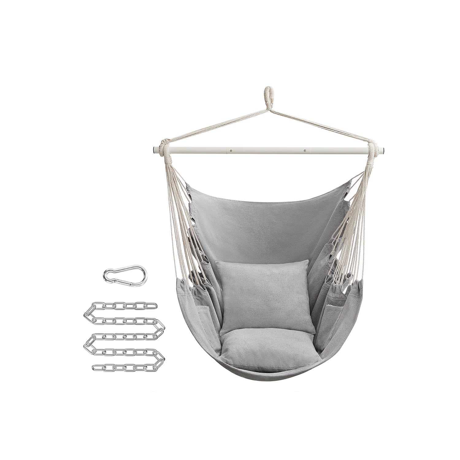 Plush Hanging Hammock Chair Swing with Two Soft Cushions