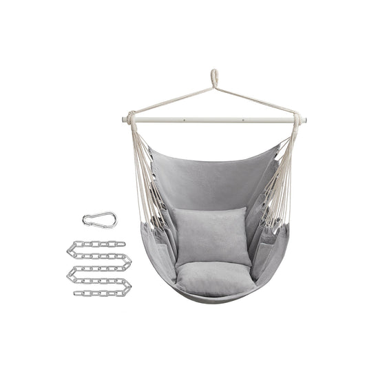 Plush Hanging Hammock Chair Swing with Two Soft Cushions