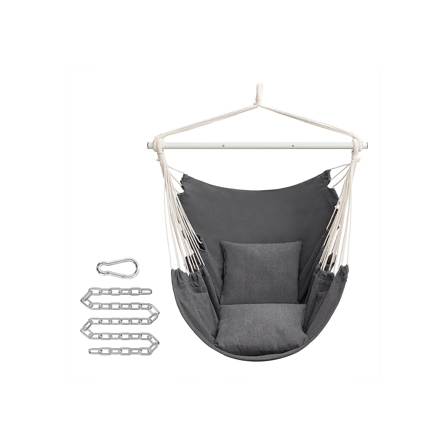 Plush Hanging Hammock Chair Swing with Two Soft Cushions