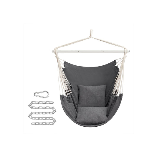 Plush Hanging Hammock Chair Swing with Two Soft Cushions