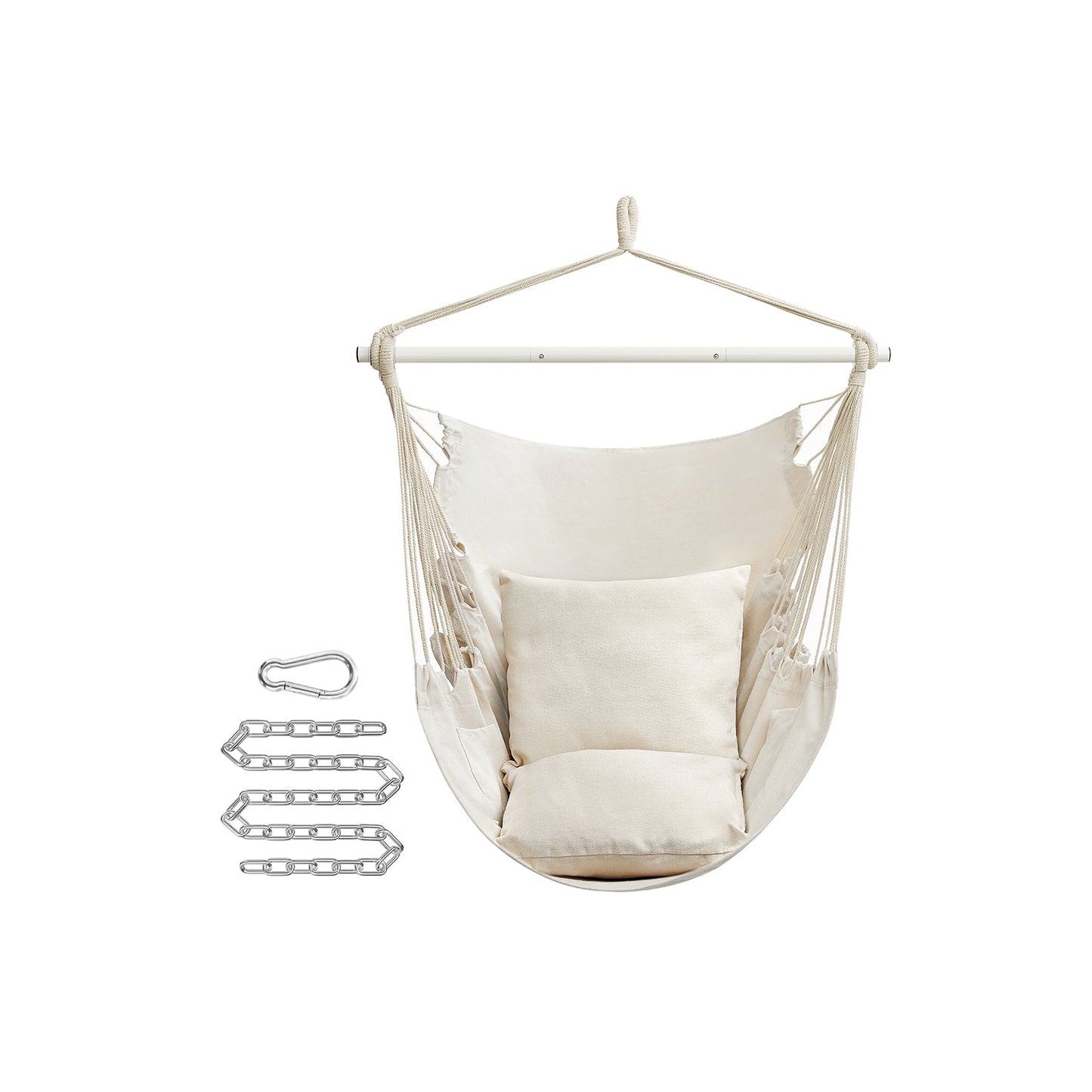Plush Hanging Hammock Chair Swing with Two Soft Cushions