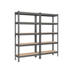 Heavy Duty 5-Tier Steel Garage Storage Shelves (Set of 2), Adjustable Boltless